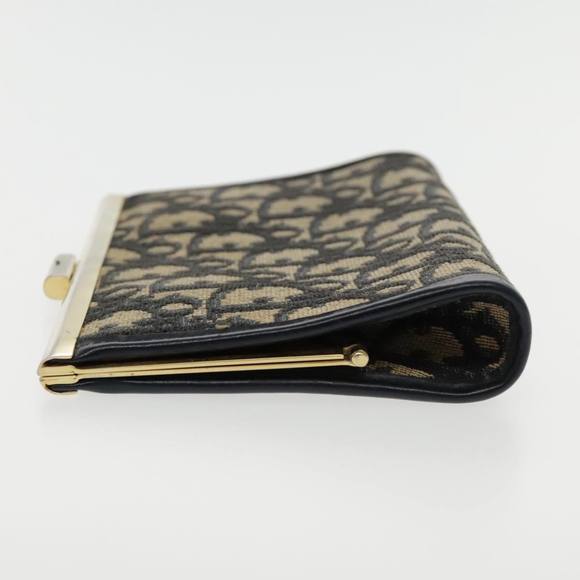 Christian Dior Trotter Canvas Pouch Navy Gold Auth 94733 - Picture 4 of 16